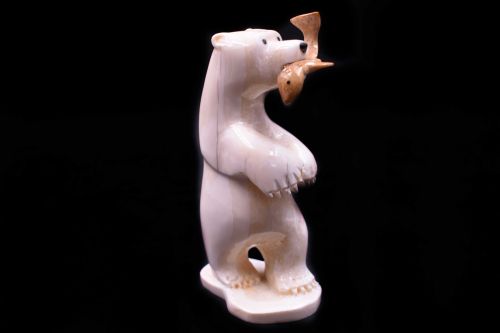 LARGE BEAR IVORY CARVING